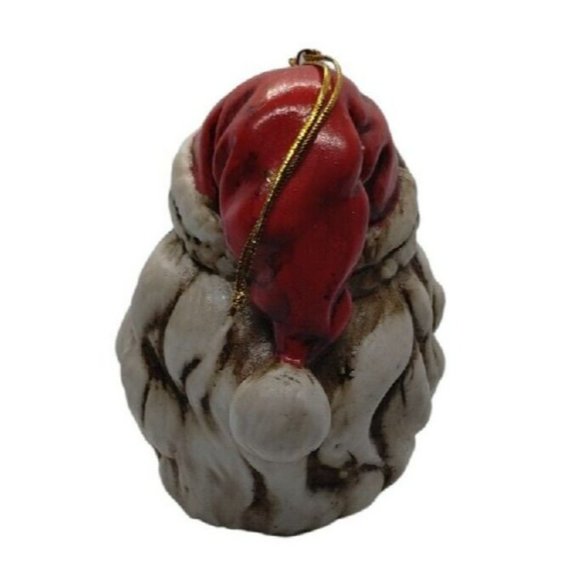 Vintage Santa Claus Head Porcelain Christmas Tree Ornament 3 in Hanging - Picture 4 of 6